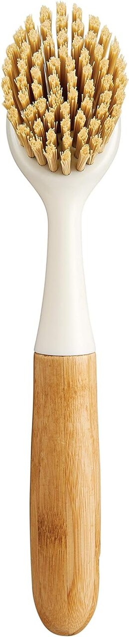 HIC Kitchen Dish Scrubbing Brush, Bamboo with Non-Scratch Bristles